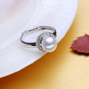 Freshwater Pearl Engagement Promise Ring Silver Rings For Women