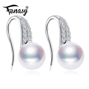 Freshwater Pearl Geometric Silver Stud Earrings Fine Jewelry