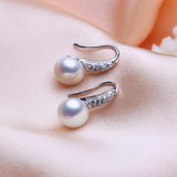 Freshwater Pearl Geometric Silver Stud Earrings Fine Jewelry