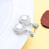 Freshwater Pearl Silver Stud Earrings Wedding Fine Jewelry