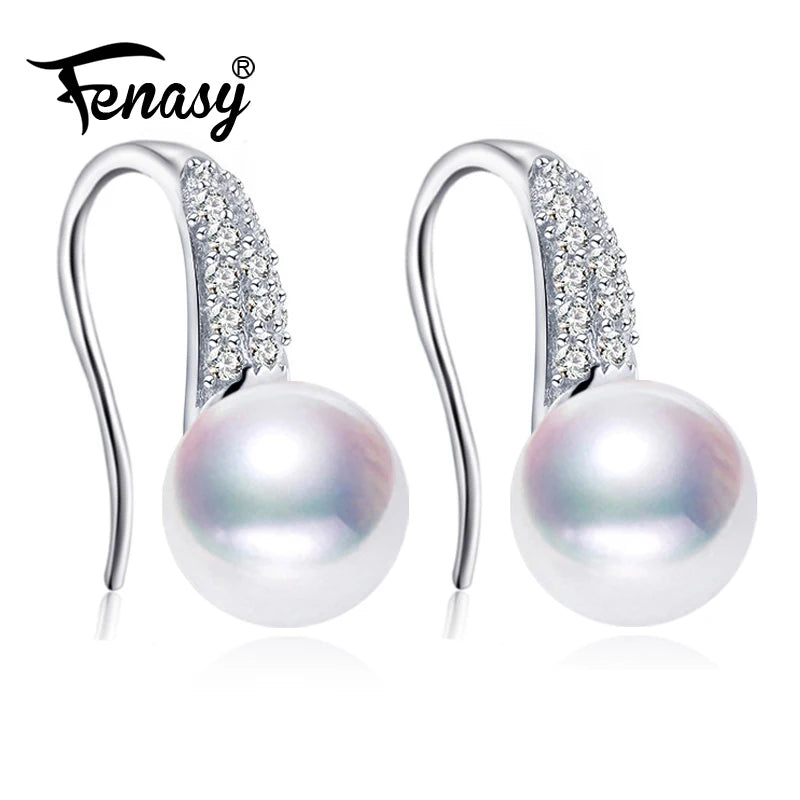 Freshwater Pearl Geometric Silver Stud Earrings Fine Jewelry