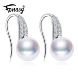 Freshwater Pearl Geometric Silver Stud Earrings Fine Jewelry