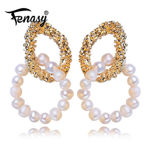 Freshwater Pearl Drop Earrings Wedding Engagement Bohemian Party Jewelry