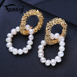 Freshwater Pearl Drop Earrings Wedding Engagement Bohemian Party Jewelry