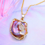 Freshwater Pearl Necklace Bohemian Ruby 925 Sterling Silver Pendant