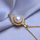 Freshwater Pearl Necklace Flower Pendant Party Jewelry
