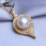 Freshwater Pearl Necklace Flower Pendant Party Jewelry