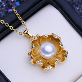 Freshwater Pearl Necklace Flower Pendant Party Jewelry Gift