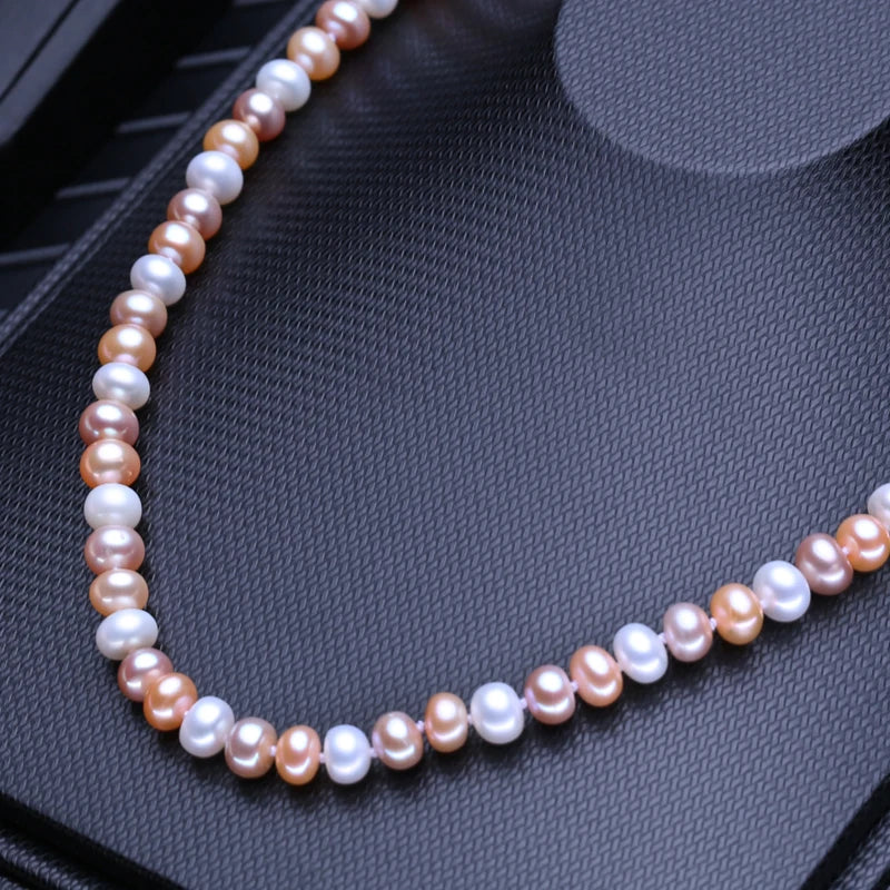 Handcrafted Multicolor Freshwater Pearl Necklace for Women
