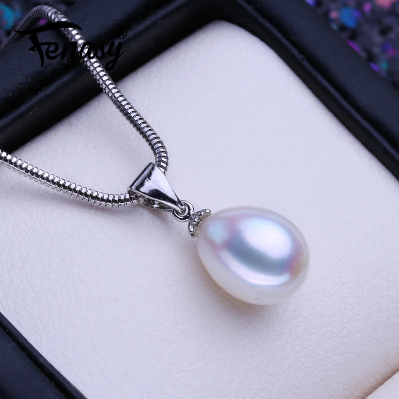 Freshwater Pearl Necklace Silver Pendant Birthday Gift
