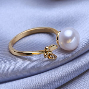 Freshwater Pearl Butterfly Ring for Women Bohemian Wedding Jewelry