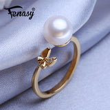 Freshwater Pearl Butterfly Ring for Women Bohemian Wedding Jewelry