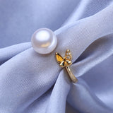 Freshwater Pearl Butterfly Ring for Women Bohemian Wedding Jewelry
