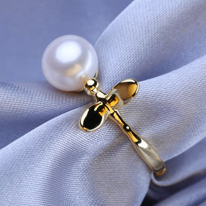 Freshwater Pearl Rings For Women Bohemian Adjustable Emerald Ring