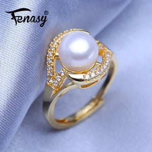Freshwater Pearl Rings For Women Adjustable Bohemian Ring