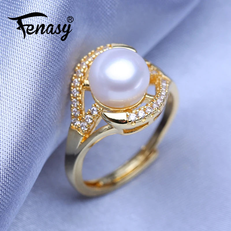 Freshwater Pearl Rings For Women Adjustable Bohemian Ring