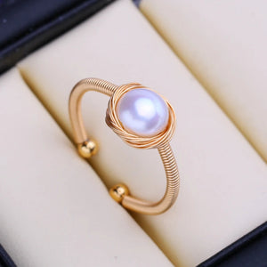 Freshwater Pearl Rings For Women Crown Engagement Ring Pearl Jewelry