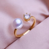 Freshwater Pearl Crown Ring for Women Party Pearl Jewelry