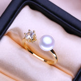 Freshwater Pearl Crown Ring for Women Party Pearl Jewelry