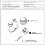 Freshwater Pearl Rings For Women Silver Crown CZ Party Ring