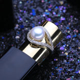 Pearl Rings Party Silver Adjustable Rings For Women