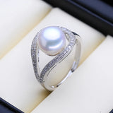 Pearl Rings Party Silver Adjustable Rings For Women