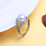 Pearl Rings Party Silver Adjustable Rings For Women