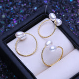 Freshwater Double Pearl Rings For Women Birthday Gift