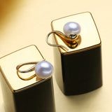 FENASY Pearl Earrings 925 Silver High Heels Shape Jewelry
