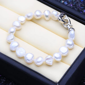 Pink Purple Baroque Pearl Tube Bracelet Adjustable Bangle