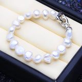 Pink Purple Baroque Pearl Tube Bracelet Adjustable Bangle