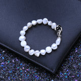 Pink Purple Baroque Pearl Tube Bracelet Adjustable Bangle