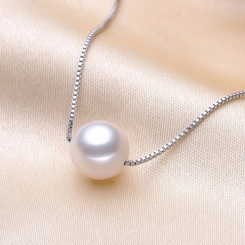 925 Silver Natural Pearl Choker Necklace for Girls