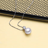 FENASY Freshwater Pearl Pendant Necklace 925 Sterling Silver