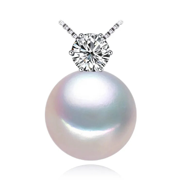 FENASY Freshwater Pearl Pendant Necklace 925 Sterling Silver