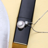 FENASY Freshwater Pearl Pendant Necklace 925 Sterling Silver