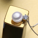FENASY Freshwater Pearl Pendant Necklace 925 Sterling Silver