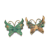 20pcs Antique Bronze Green Butterfly Charms Pendants DIY Jewelry Accessories