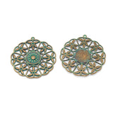 30pcs Antique Bronze Geometric Pattern Pendants for Jewelry Making