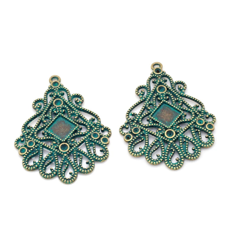 30pcs Antique Bronze Geometric Connection Charms Pendants DIY Jewelry Findings