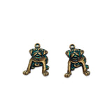 50pcs Vintage Green Bronze Dogs Pendants for Jewelry Making PJ229
