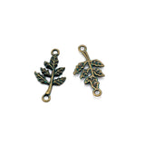 50pcs Vintage Antique Green Bronze Leaves Pendants for DIY Jewelry Making