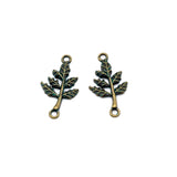 50pcs Vintage Antique Green Bronze Leaves Pendants for DIY Jewelry Making