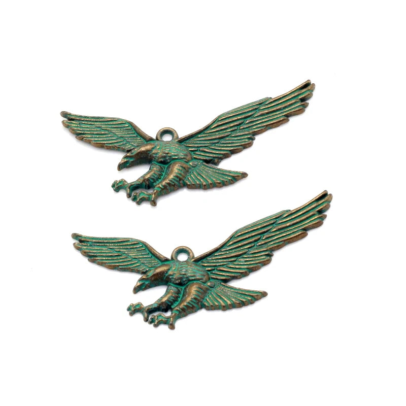 50pcs Antique Green Bronze Eagle Pendants For DIY Jewelry Making PJ224