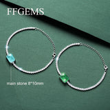 FFGEMS Paraiba Tourmaline Emerald Gemstone Diamonds Bangle Tennis Bracelet