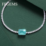FFGEMS Paraiba Tourmaline Emerald Gemstone Diamonds Bangle Tennis Bracelet
