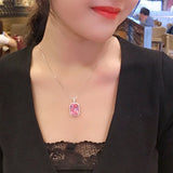 925 Silver Moissanite Sapphire Birthstone Pendant Necklace