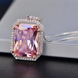925 Silver Moissanite Sapphire Birthstone Pendant Necklace