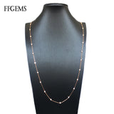925 Silver Necklace Long Chain Zircon Moissanite Diamond Fine Jewelry Gift