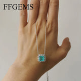 FFGems Brazilian Paraiba Emerald Tourmaline Necklace for Women